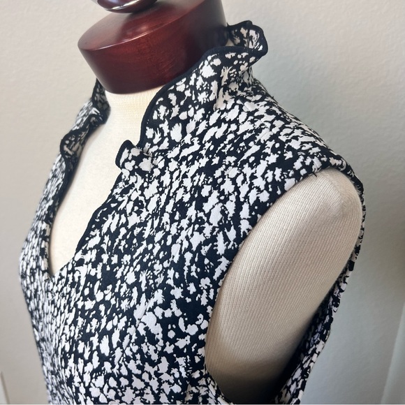 Calvin Klein White and Black Ruffle Dress - Picture 3 of 17